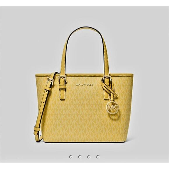 MICHAEL KORS OUTLET JET SET EXTRA SMALL LOGO ZIP TOP TOTE BAG - Picture 4 of 6